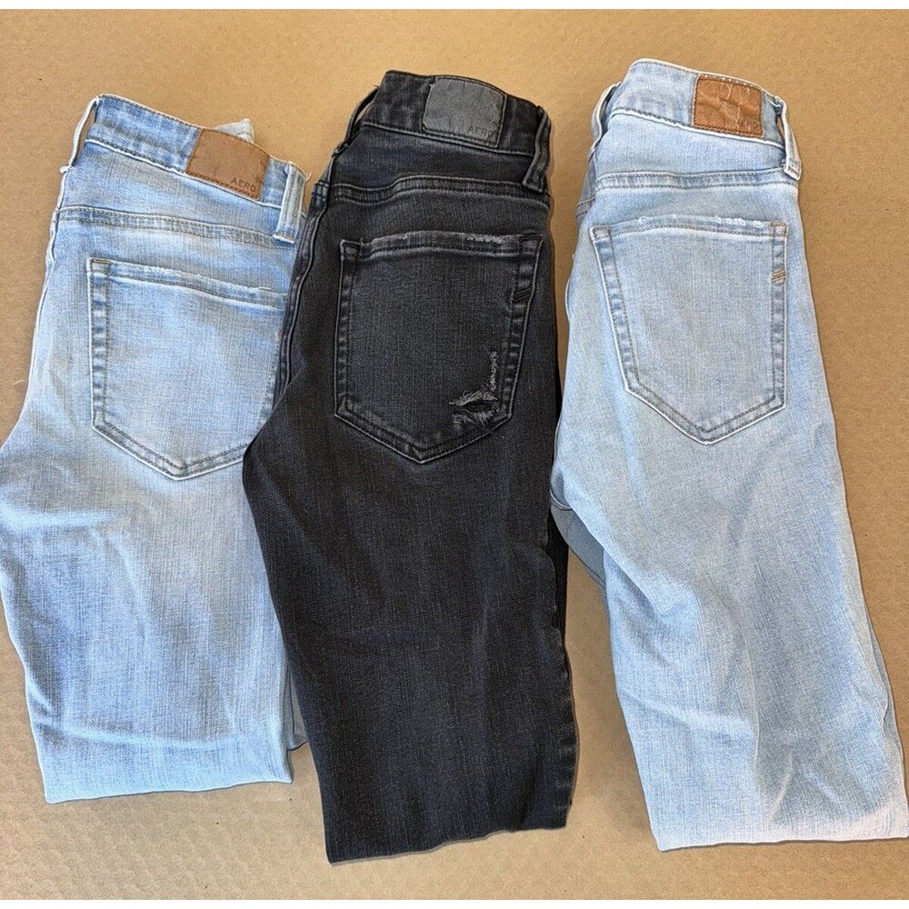 Aeropostale Women Size 00 / 000 Skinny Jeans Jeggings High Rise Denim Pants Lot